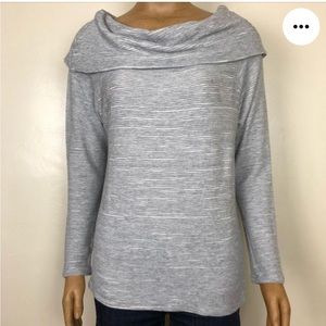 DOLAN M Left Coast Beverly Cowl Neck Grey Variegated Textured Rayon/Cott…